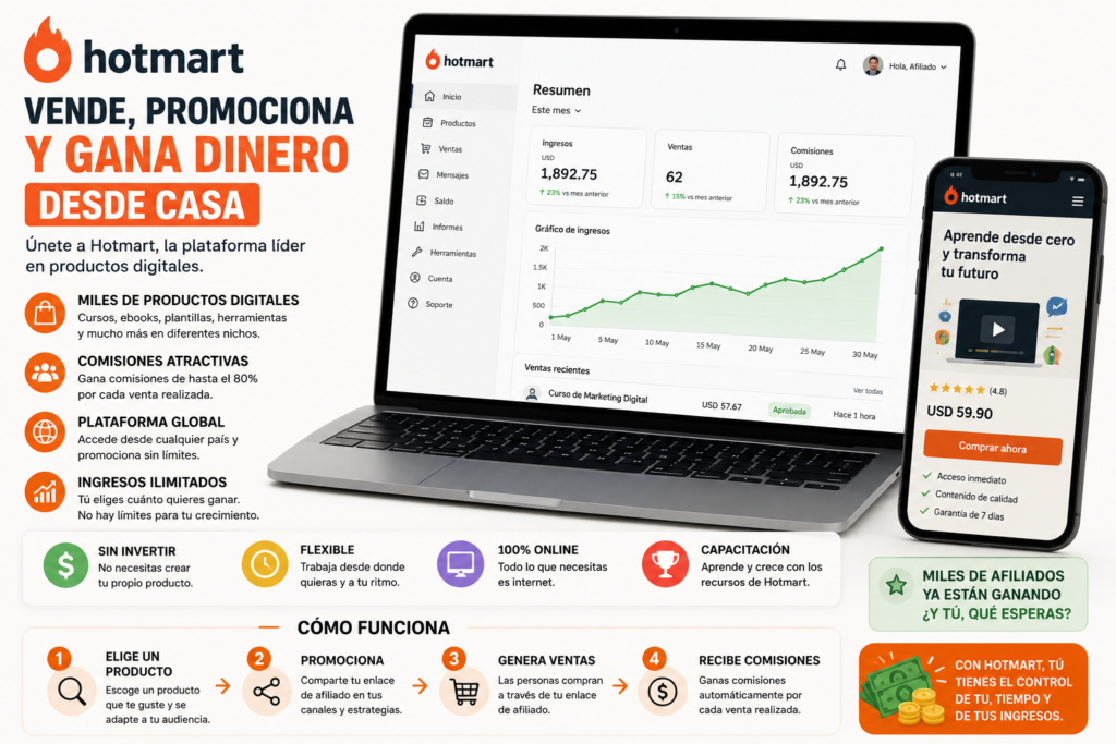 ganar dinero con Hotmart sin seguidores